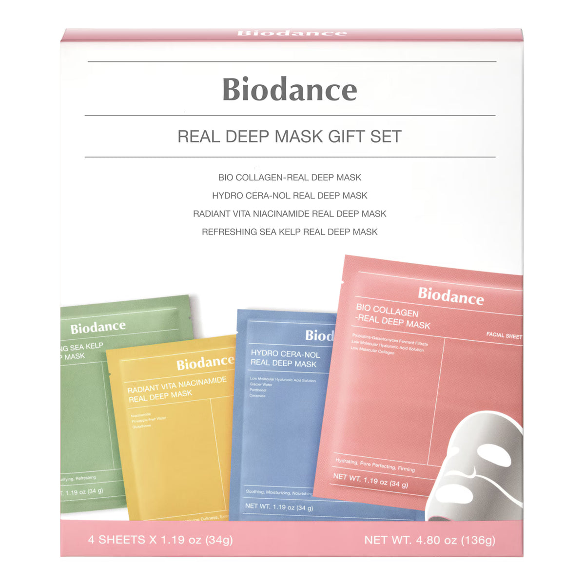 Biodance - Masque Bio Collagen-Real Deep de Biodance - 4 masques, 34 g chacun