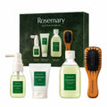 Aromatica – Kit d'essai de gommage du cuir chevelu au romarin (avec mini brosse à cheveux en bois) – 1 kit (4 articles)