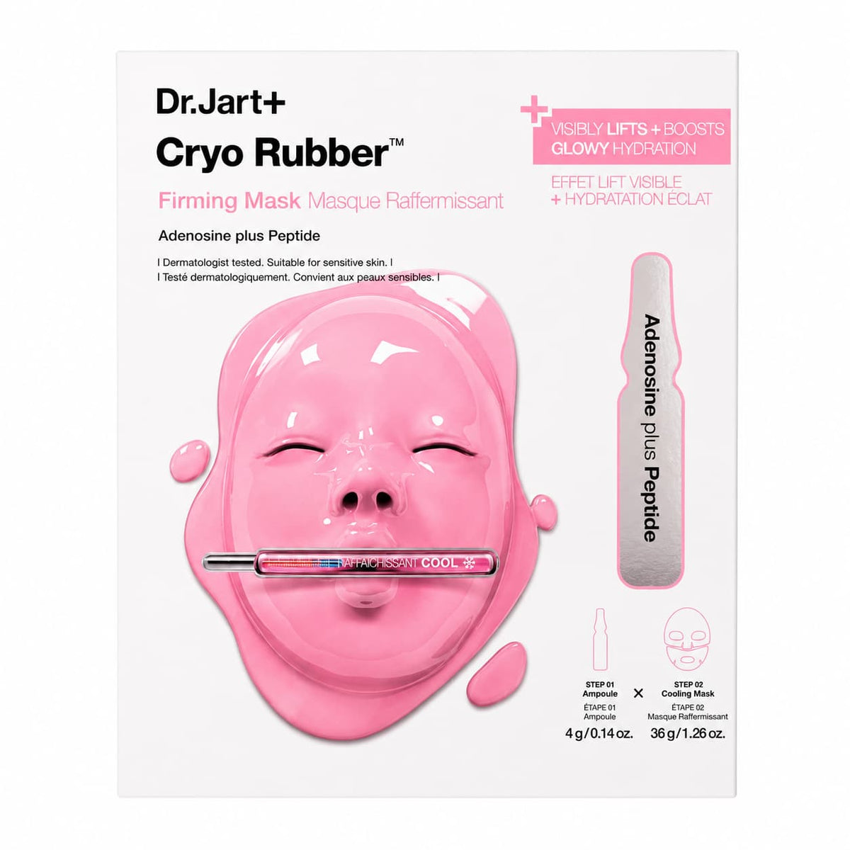 Dr.Jart+ – Masque raffermissant Cryo Rubber à l'adénosine, 1 masque + sérum 4 g